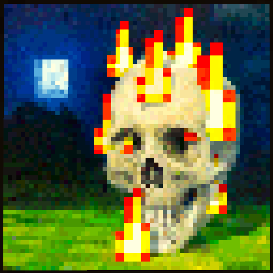 Plakat Minecraft Flaming Skull